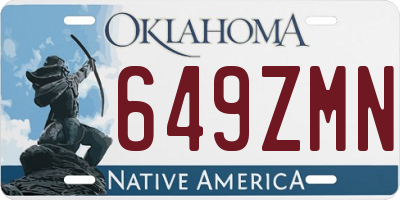 OK license plate 649ZMN