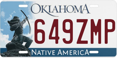 OK license plate 649ZMP