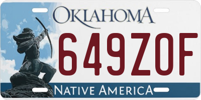 OK license plate 649ZOF