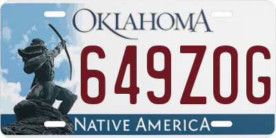 OK license plate 649ZOG