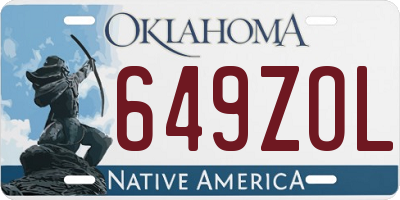 OK license plate 649ZOL