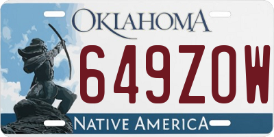 OK license plate 649ZOW
