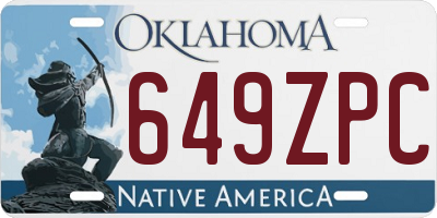 OK license plate 649ZPC