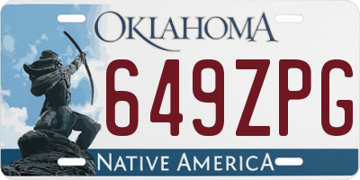 OK license plate 649ZPG