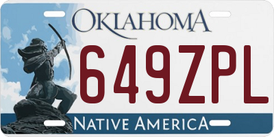 OK license plate 649ZPL