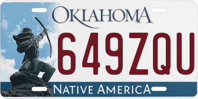 OK license plate 649ZQU