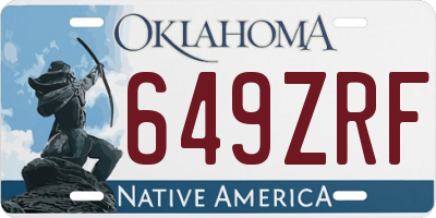 OK license plate 649ZRF