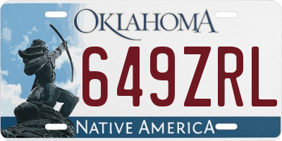 OK license plate 649ZRL