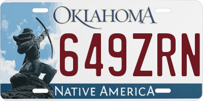 OK license plate 649ZRN