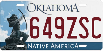 OK license plate 649ZSC
