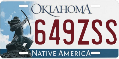 OK license plate 649ZSS