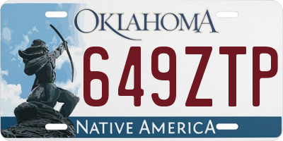 OK license plate 649ZTP