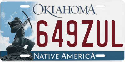 OK license plate 649ZUL