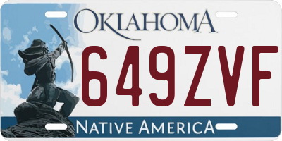 OK license plate 649ZVF