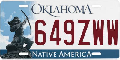 OK license plate 649ZWW