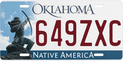 OK license plate 649ZXC