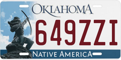 OK license plate 649ZZI