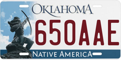 OK license plate 650AAE