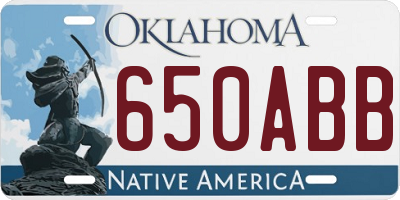OK license plate 650ABB