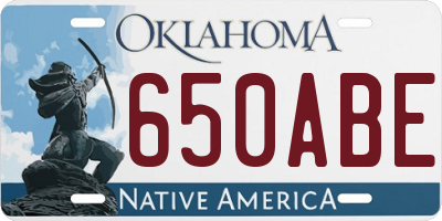 OK license plate 650ABE