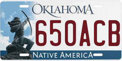 OK license plate 650ACB