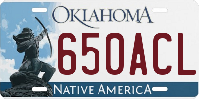 OK license plate 650ACL