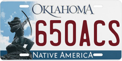 OK license plate 650ACS
