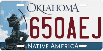 OK license plate 650AEJ