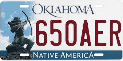 OK license plate 650AER