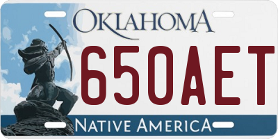 OK license plate 650AET