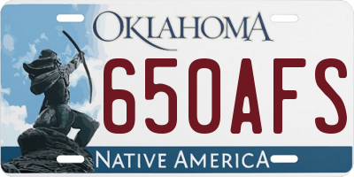 OK license plate 650AFS