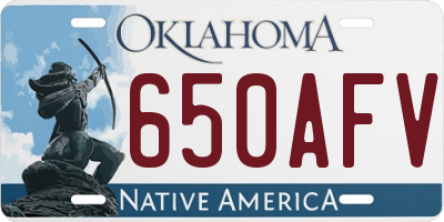 OK license plate 650AFV