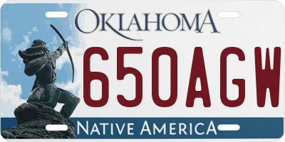 OK license plate 650AGW