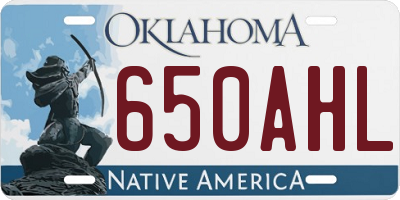 OK license plate 650AHL