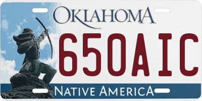 OK license plate 650AIC