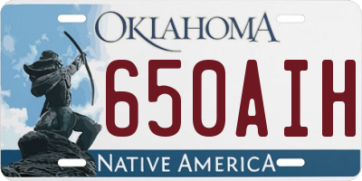 OK license plate 650AIH
