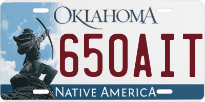 OK license plate 650AIT