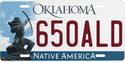 OK license plate 650ALD