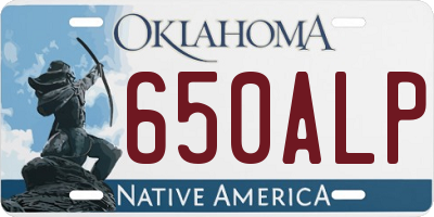 OK license plate 650ALP