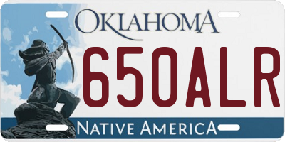 OK license plate 650ALR