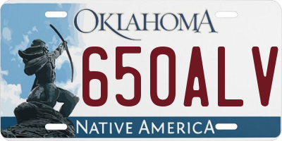 OK license plate 650ALV