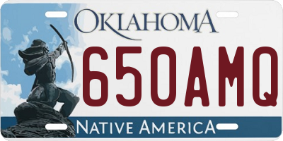 OK license plate 650AMQ