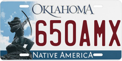 OK license plate 650AMX