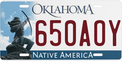 OK license plate 650AOY