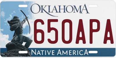 OK license plate 650APA