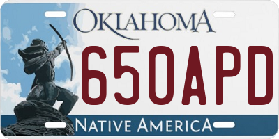 OK license plate 650APD