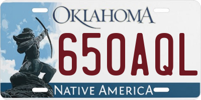 OK license plate 650AQL