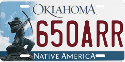 OK license plate 650ARR