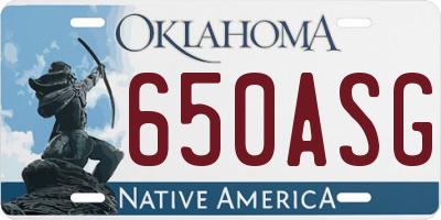 OK license plate 650ASG