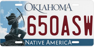 OK license plate 650ASW
